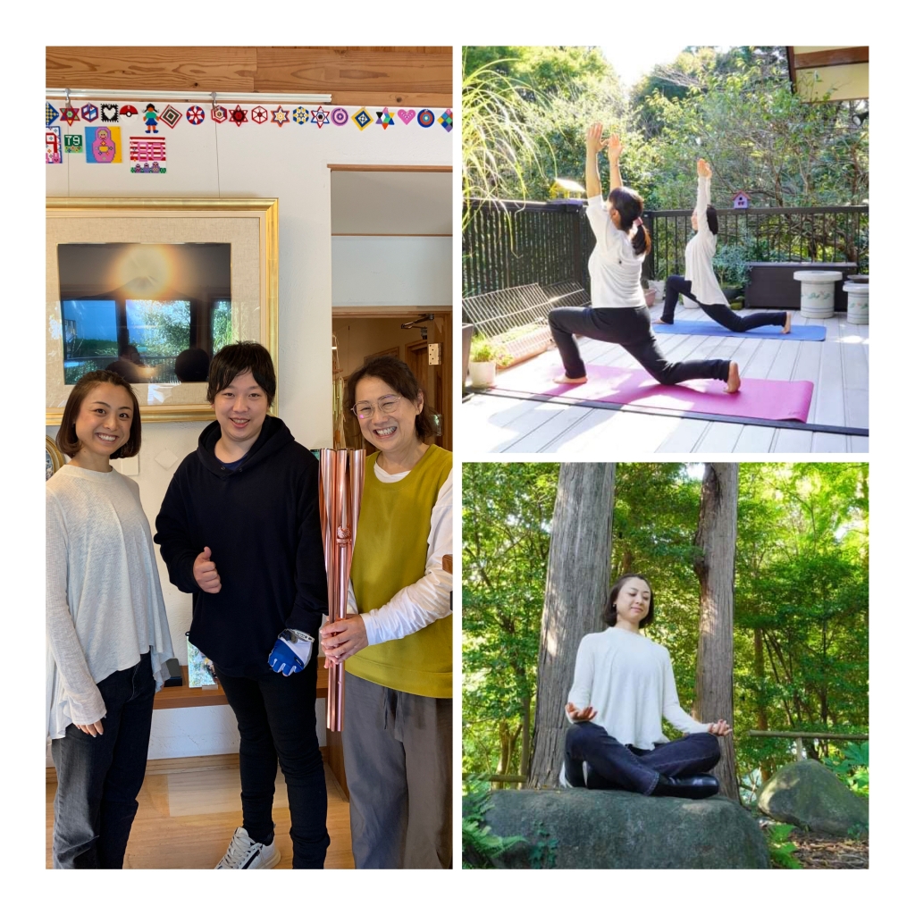 トーチと記念館のテラスでヨガと瞑想 船井幸雄記念館｜公益財団法人舩井幸雄記念館～桐の家～